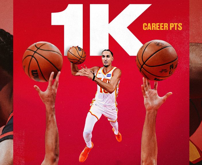 Glückwunsch! Risa Shay ist die viertjüngste Spielerin in der Geschichte der Hawks, die 1.000 Punkte erzielt.