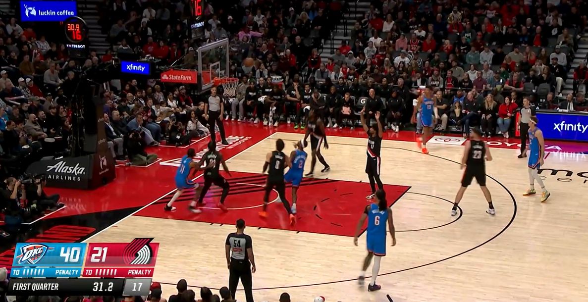 Ist das ein Zweikampf? Die Thunder erzielten im ersten Viertel 41 Punkte, führten mit 20 Punkten Vorsprung und schlugen die Trail Blazers.
